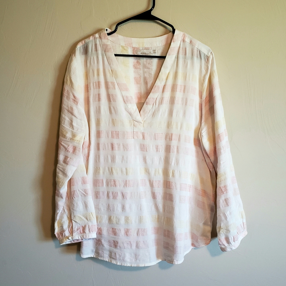 Prana Pastel Windowpane Tunic, Size XL